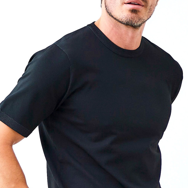 天竺 クルーネック 半袖 ストレッチTシャツ 14G ニット プレーティング
