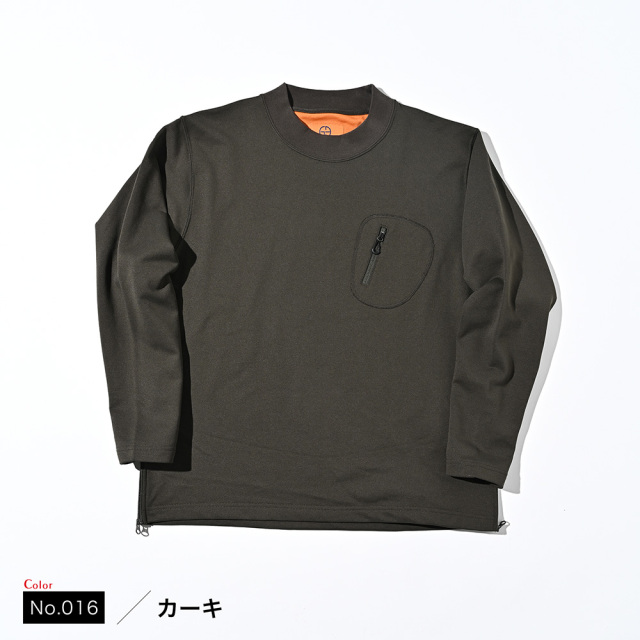 温熱保温機能モックネック ロンT ストレッチ カットソー 451557 G3