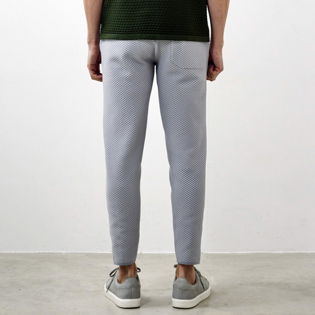 新品サイズ5【PGG】¥30.800 Nyストレッチニットコンビパンツ 会員様限定SALE在庫限り]G-ZERO ストライプ サマーニット パンツ 軽量