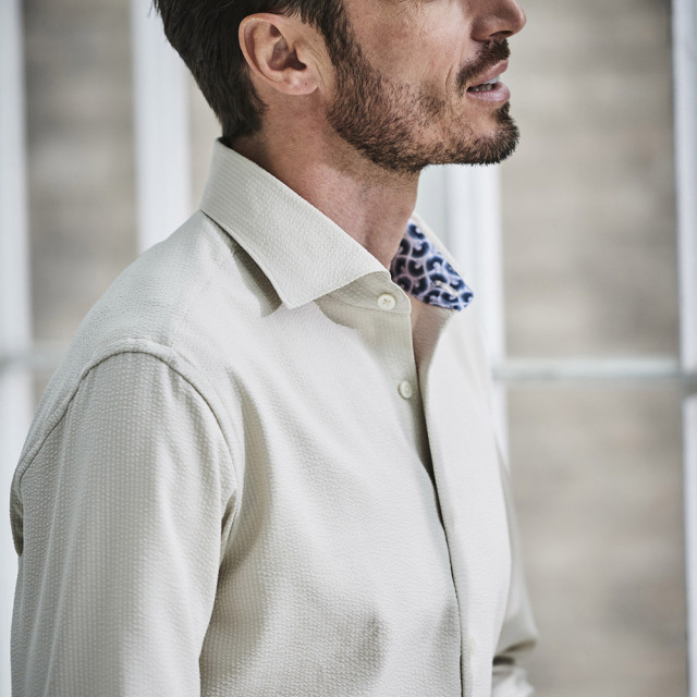 シアサッカー カッタウェイ ロングスリーブ シャツ 540601 G-stage  