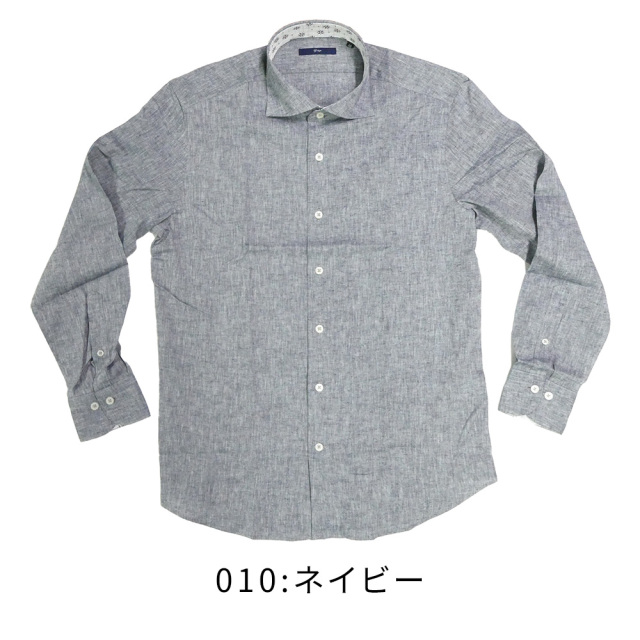 シャツ,コットンリネンシャツ,綿麻,シャンブレー,カラーシャツ,夏,長袖