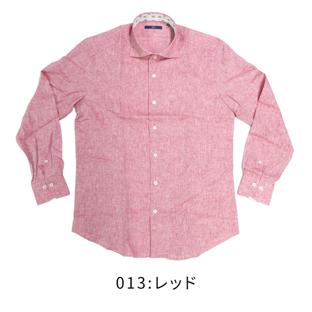 シャツ,コットンリネンシャツ,綿麻,シャンブレー,カラーシャツ,夏,長袖