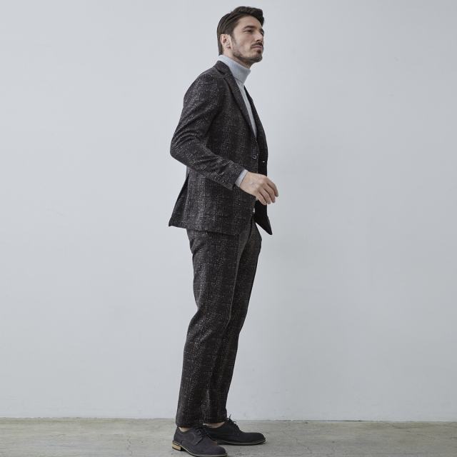 グレンチェック,プリント,ジャージ,ジャケット,メンズ,カジュアル,セットアップ,スーツ,パンツ,秋,冬