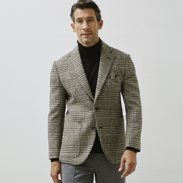 WEB限定SALE ハリスツイード ジャケット グレンチェック HARRIS TWEED 