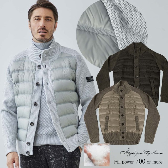 [会員様限定SALE ] 秋冬ニットコンビ ボタンアップ ダウンブルゾン 秋冬 630401 G-stage ジーステージ
