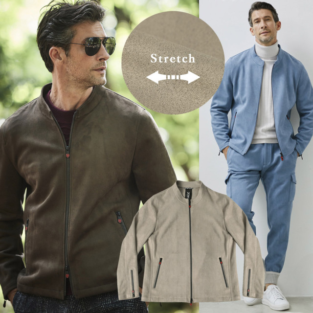 [会員様限定SALE]在庫限り ヌバック調 ジャージ スタンドネック ジップブルゾン 秋冬 630402 G-stage ジーステージ