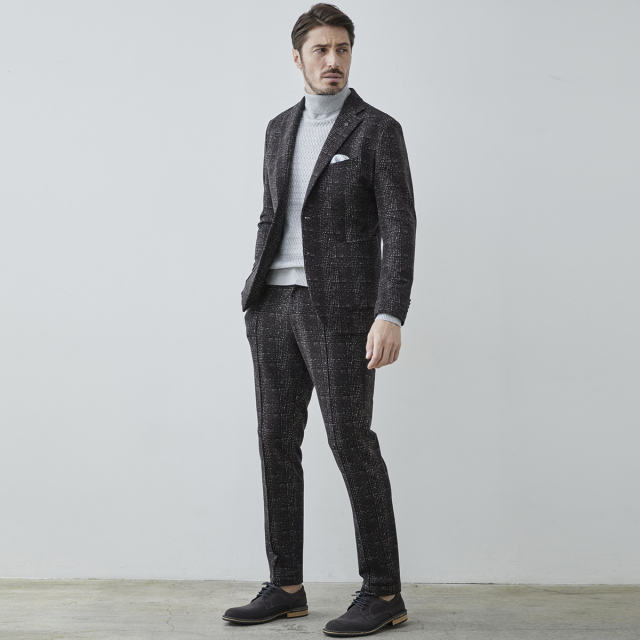 メンズ,カジュアル,パンツ,スーツ,セットアップ,グレンチェック,プリント,ストレッチ,美脚パンツ,ジャージ,秋,冬
