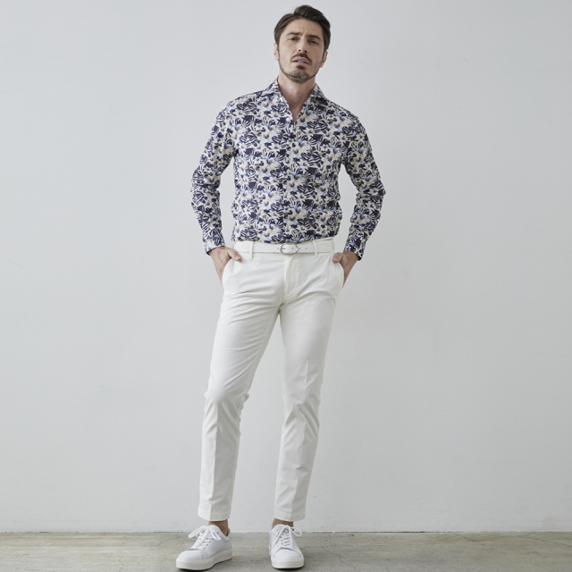 メンズ,カジュアル,パンツ,スラックス,ストレッチ,テーパード,イタリア製生地,ツイル,OLIMPIAS,コットン,綿混