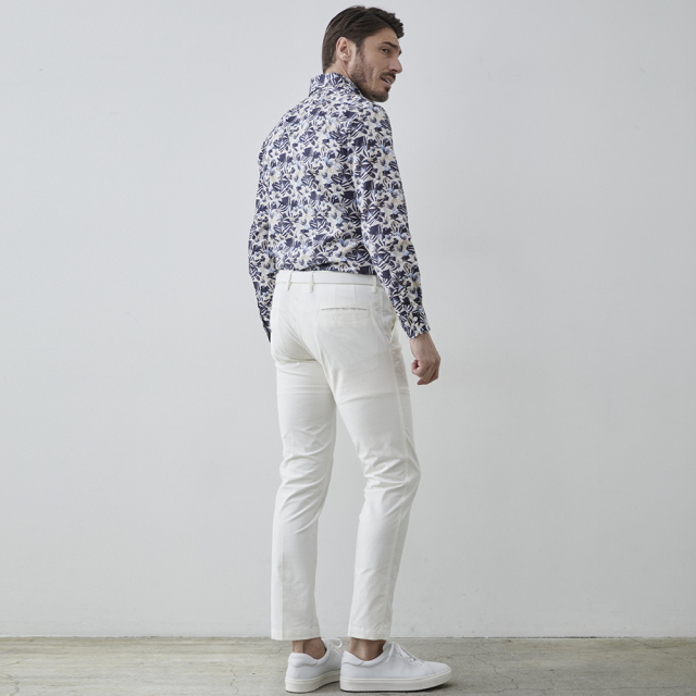 メンズ,カジュアル,パンツ,スラックス,ストレッチ,テーパード,イタリア製生地,ツイル,OLIMPIAS,コットン,綿混