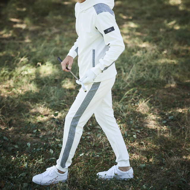 会員様限定OUTLET SALE]在庫限り リブパンツ ストレッチ ゴルフ ニット