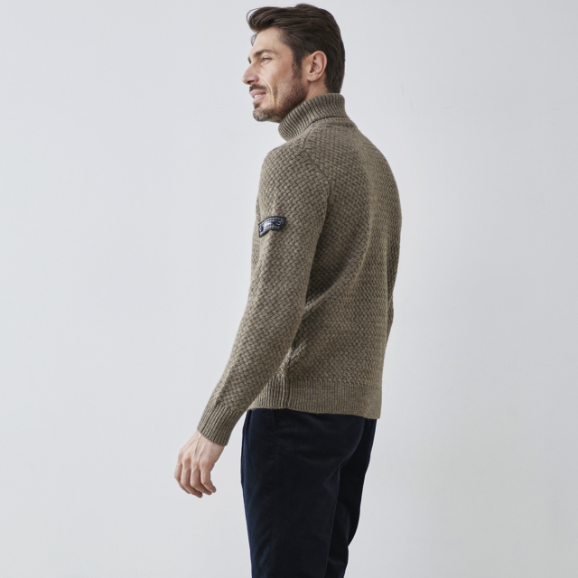 セーター,タートルネック,アルパカ,イタリア,ニット,ウール混,バスケット編み,秋冬,メンズ,630704,G-stage,ジーステージ