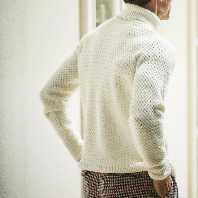 セーター,タートルネック,アルパカ,イタリア,ニット,ウール混,バスケット編み,秋冬,メンズ,630704,G-stage,ジーステージ