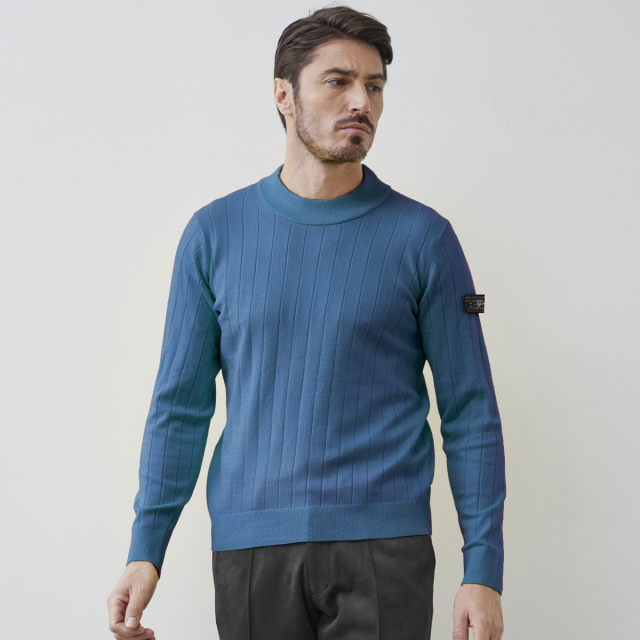 メンズ,カジュアル,ニット,セーター,モックネック,ジーヒート,リブ編み,保温,インナー,秋,冬