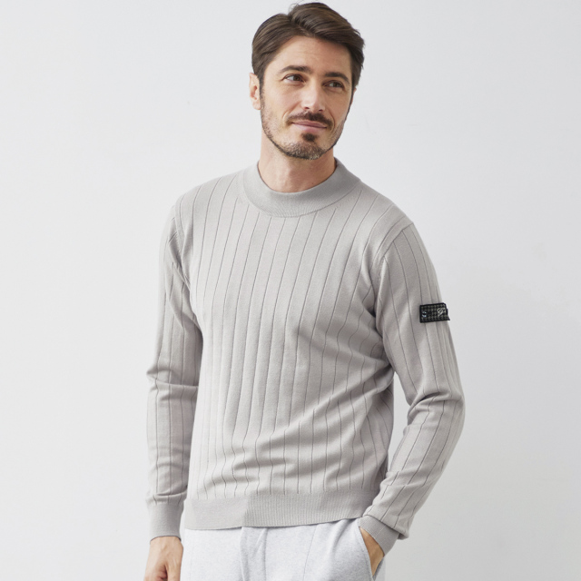 メンズ,カジュアル,ニット,セーター,モックネック,ジーヒート,リブ編み,保温,インナー,秋,冬