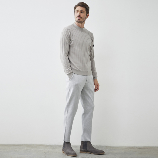 メンズ,カジュアル,ニット,セーター,モックネック,ジーヒート,リブ編み,保温,インナー,秋,冬