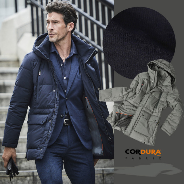 [会員様限定OUTLET SALE]在庫限り コーデュラ フーデッド ダウンコート 撥水 軽量 ストレッチ 秋冬 630801 G-stage ジーステージ