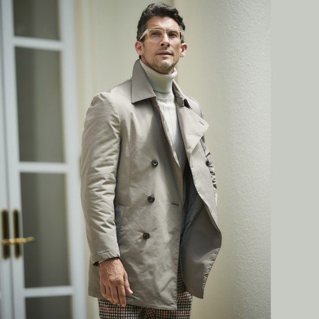 会員様限定OUTLET SALE]在庫限り 機能中綿ピーコート ストレッチ