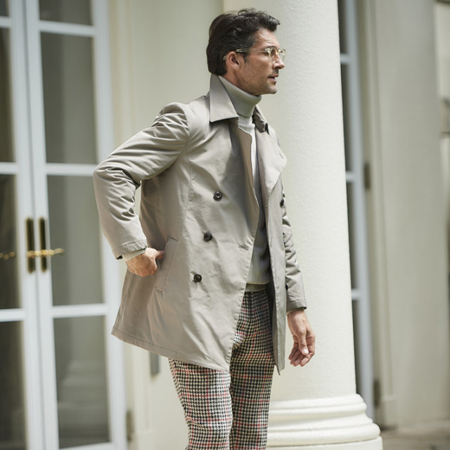 会員様限定OUTLET SALE]在庫限り 機能中綿ピーコート ストレッチ