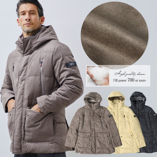 [会員様限定販売SALE] エコスエード フーデッド ダウンコート 秋冬 630808 G-stage ジーステージ