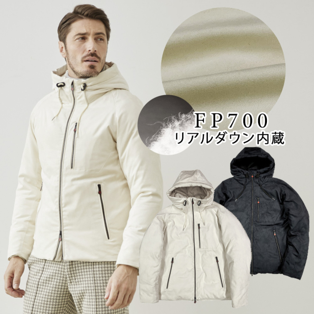 [会員様限定]在庫限り エコスエード フーデッド ダウン ブルゾン アウター 秋冬 630810 G-stage ジーステージ