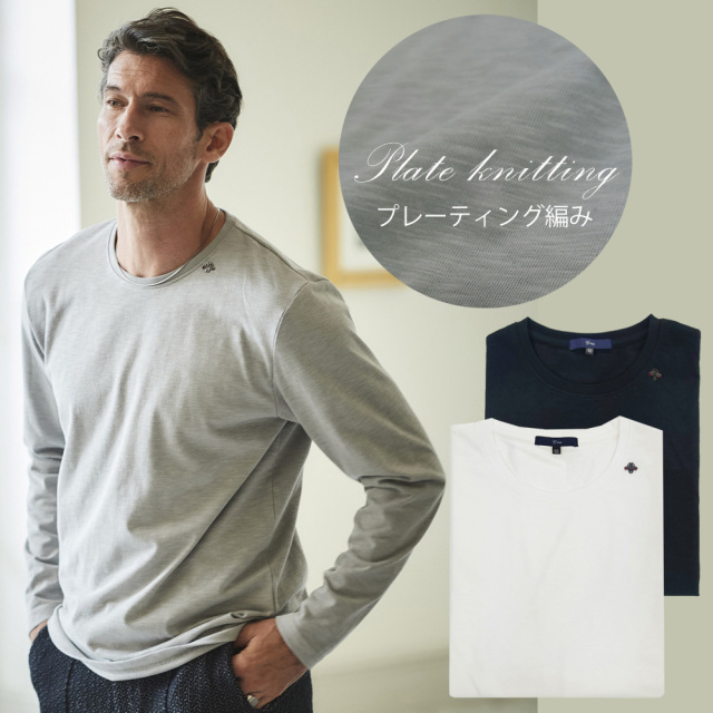 [OUTLET SALE] 在庫限り スラブ プレーティング クルーネック Tシャツ 長袖 カットソー 631502 G-stage ジーステージ