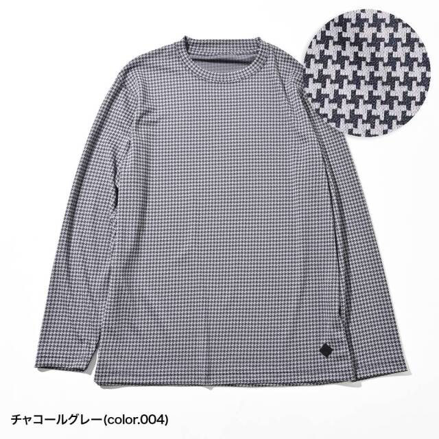 G-STAGE 千鳥格子柄ジャガード ストレッチジャージロンT メンズ ｜日本