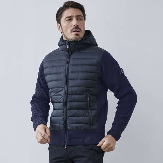 WEB限定品］BIGサイズ ニットコンビダウン パーカー スポーツ ゴルフ  