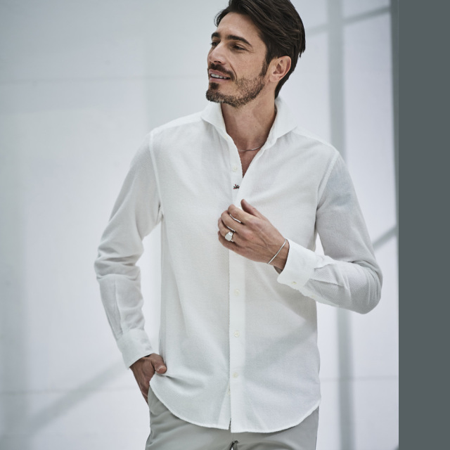 今治両面綾パイルホリゾンタルシャツ 820663 GALLIPOLI camiceria