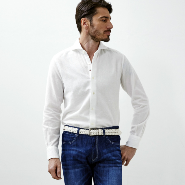 今治両面綾パイルホリゾンタルシャツ 820663 GALLIPOLI camiceria