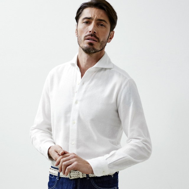 今治両面綾パイルホリゾンタルシャツ 820663 GALLIPOLI camiceria