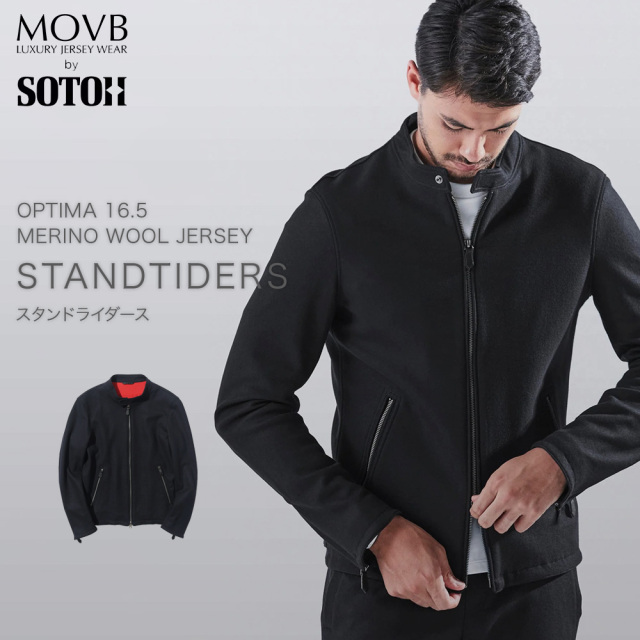 MOVB,モーヴ,ライダース,ジャケット,ブルゾン,ジップアップ,ウール,日本製,シングル