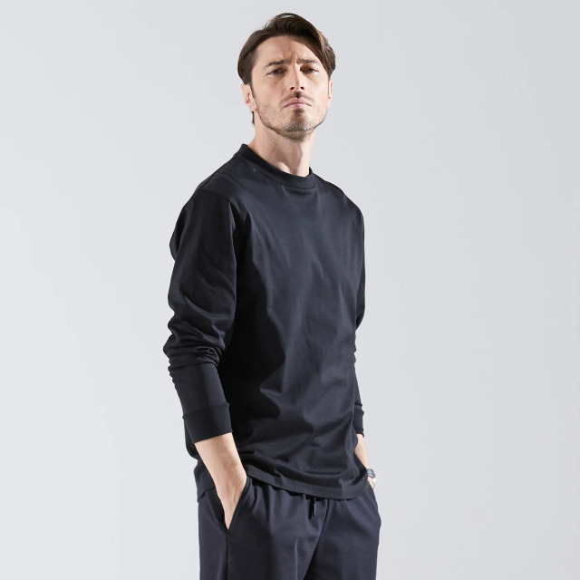 Real Silky Cotton Jersey ジャケットフィット ロングTシャツ