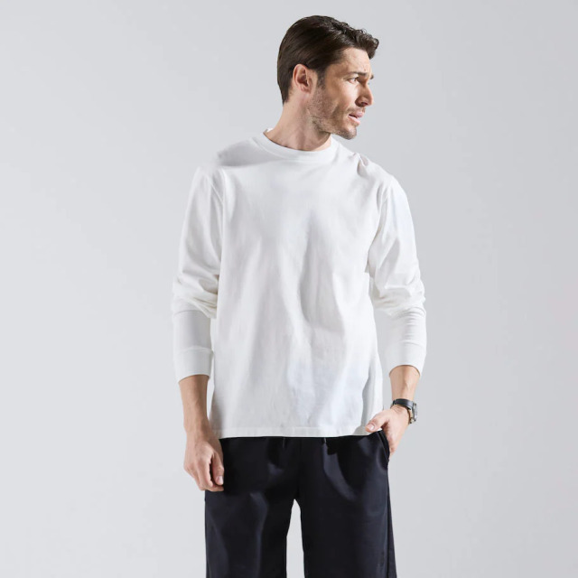 Real Silky Cotton Jersey ジャケットフィット ロングTシャツ