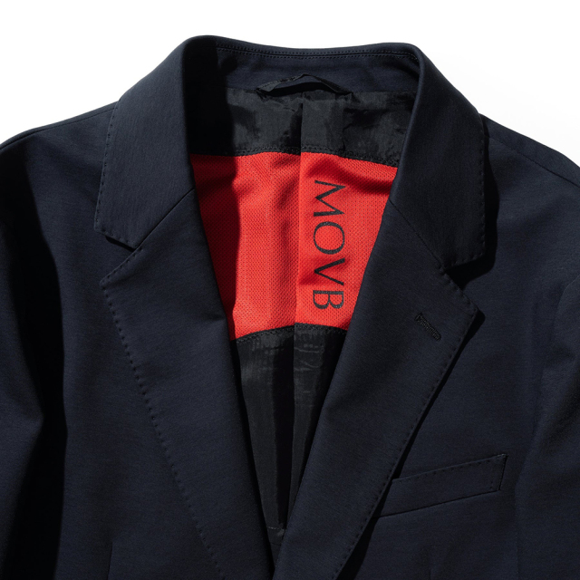MOVB Duplex Cotton Jersey 2Bシングルジャケット 44 Duplex Cotton Jersey シングル2Bノッチド・トラベルジャケット