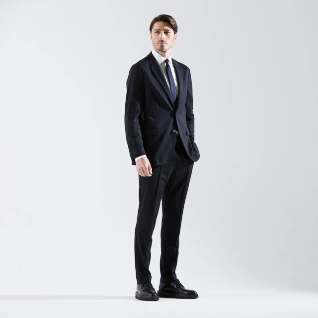 MOVB Duplex Cotton Jersey 2Bシングルジャケット 44 Duplex Cotton Jersey シングル2Bノッチド・トラベルジャケット