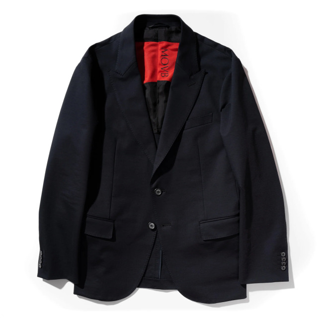 Duplex Cotton Jersey シングル2Bピークド・トラベルジャケット