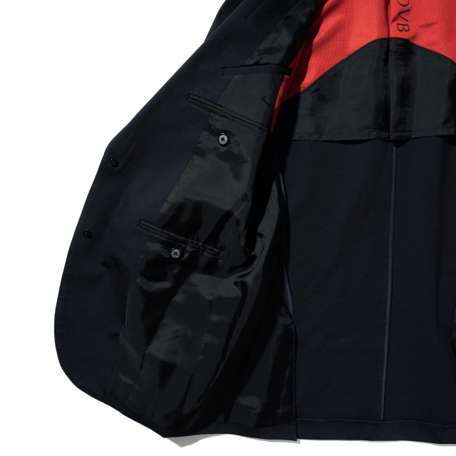 Duplex Cotton Jersey シングル2Bピークド・トラベルジャケット