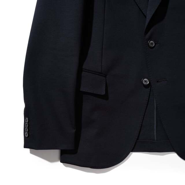 Duplex Cotton Jersey シングル2Bピークド・トラベルジャケット