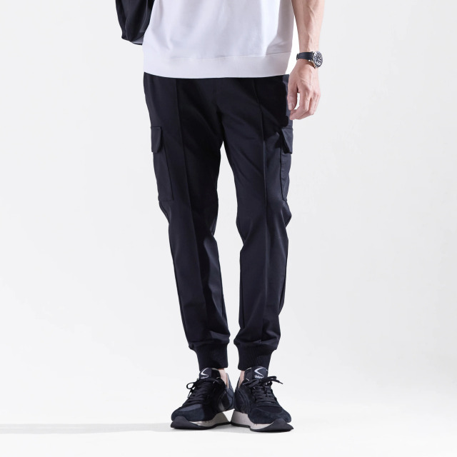 【美品】MOVB Duplex Cotton Jersey トラベルジョガー 黒 Duplex Cotton Jersey トラベルカーゴジョガー