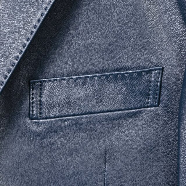 在庫限りSALE】上質羊革 レザージャケット 本革 ブルー ダークブラウン  