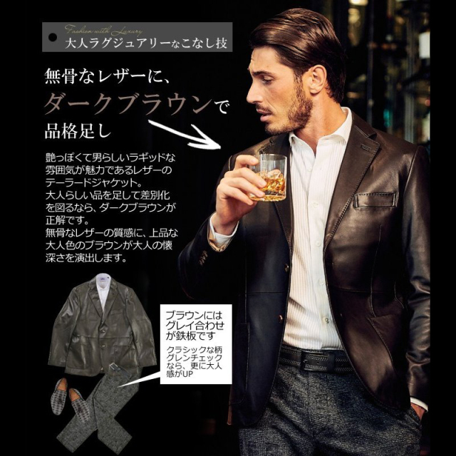 在庫限りSALE】上質羊革 レザージャケット 本革 ブルー ダークブラウン  