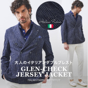 [会員様限定SALE] イタリア製生地 グレンチェック ダブルジャケット ROMA 150213 G-stage ジーステージ