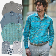 ジオメトリック プリント ストレッチシャツ 150601 G-stage ジーステージ