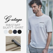 G-STAGE ネイビー トリコッ卜柄長袖 シャツ サイズ50サイズ日本製生地 ITEM