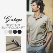 ［会員様限定SALE］ リブスタート ライン 半袖 スキッパー ポロ 150711 G-STAGE ジーステージ