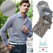 [会員様限定SALE]エーゲ海コットン ストレッチ プリントシャツ 長袖シャツ 240604 G-stage ジーステージ