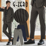 [会員様限定SALE在庫限り]G-ZERO ストライプ サマーニット パンツ 軽量 ドライ ウォッシャブル 洗える 別売りセットアップ 540510 G-stage ジーステージ　　[6300]