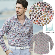 [会員様限定SALE]エーゲ海 イズミールコットン フラワープリント 長袖 シャツ マルチ 540608-001 G-stage ジーステージ