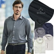 千鳥格子,シャツ,ハイテンション,ジャージシャツ,630603,G-stage,ジーステージ,ストレッチ,快適,総柄