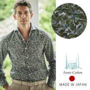［会員様限定SALE］在庫限り　シャツ　長袖　エーゲ海イズミールコットン 日本製  630652-016